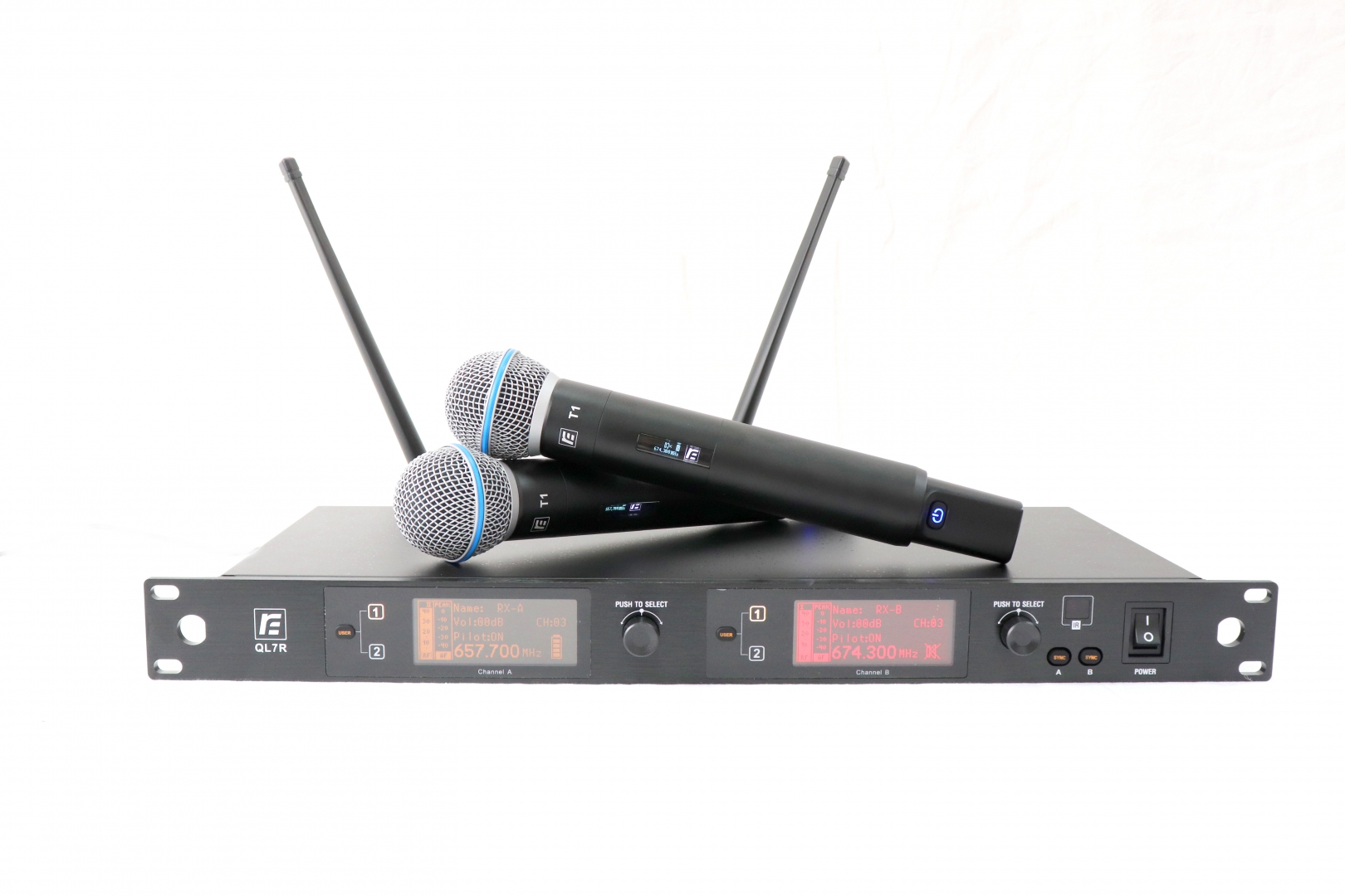 RFIntell QL7R/T1-A 651,800-683,400 МГц 2-канальная радиосистема с 2-мя ручными микрофонами в Славянске-на-Кубани